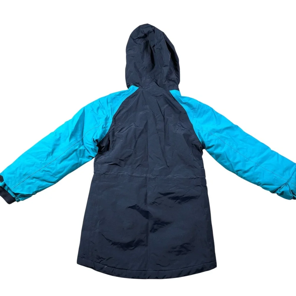 Lands End Kids‎ Winter Jacket Sz S 7-8 Blue Hooded Waterproof Ski Snow Warm